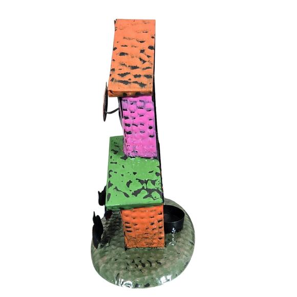 Halloween Haunted House Tealight Candle Holder Set of 2 Metal Ghost Pumpkin - Picture 3 of 12